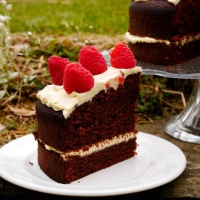 Chocolate, Cream and Raspberry Cake